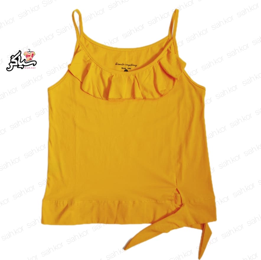 تاپ پایین گره دار قواره دار زرد