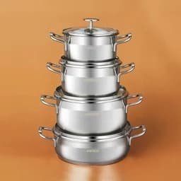 سرویس قابلمه 8 پارچه استیل کاراجا ترکیه Arven — تصویر ۲
