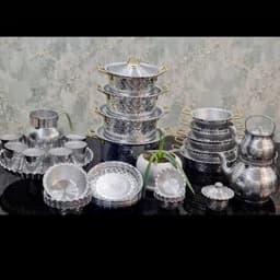 سرویس قابلمه روحی 45 پارچه چکشی دالبری دسته طلا — تصویر ۲