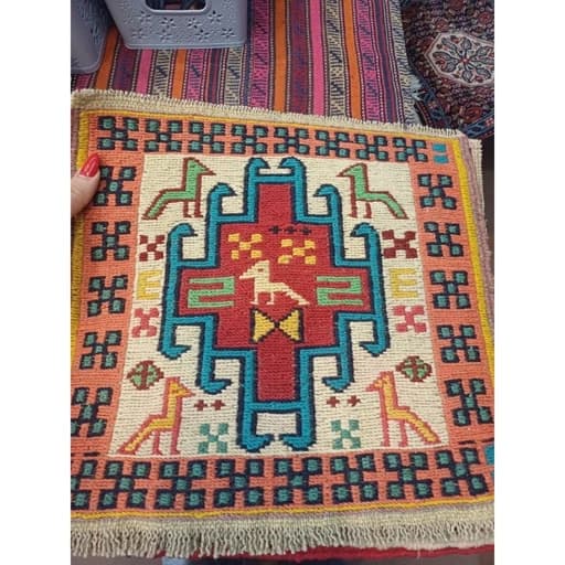 زیر بشقابی گلیم سوزنی پشم دستباف آذربایجان پس کرایه