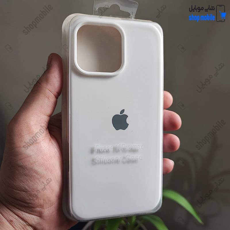 قاب گوشی آیفون 16 پرو مکس (کاور سیلیکونی پاک کنی اورجینال رنگ سفید)
