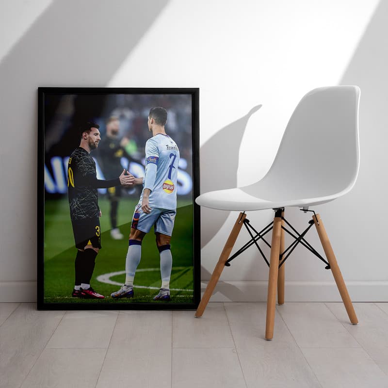 تابلو مدل دیواری طرح رونالدو و مسی Ronaldo and Messi کد FD496 — تصویر ۳