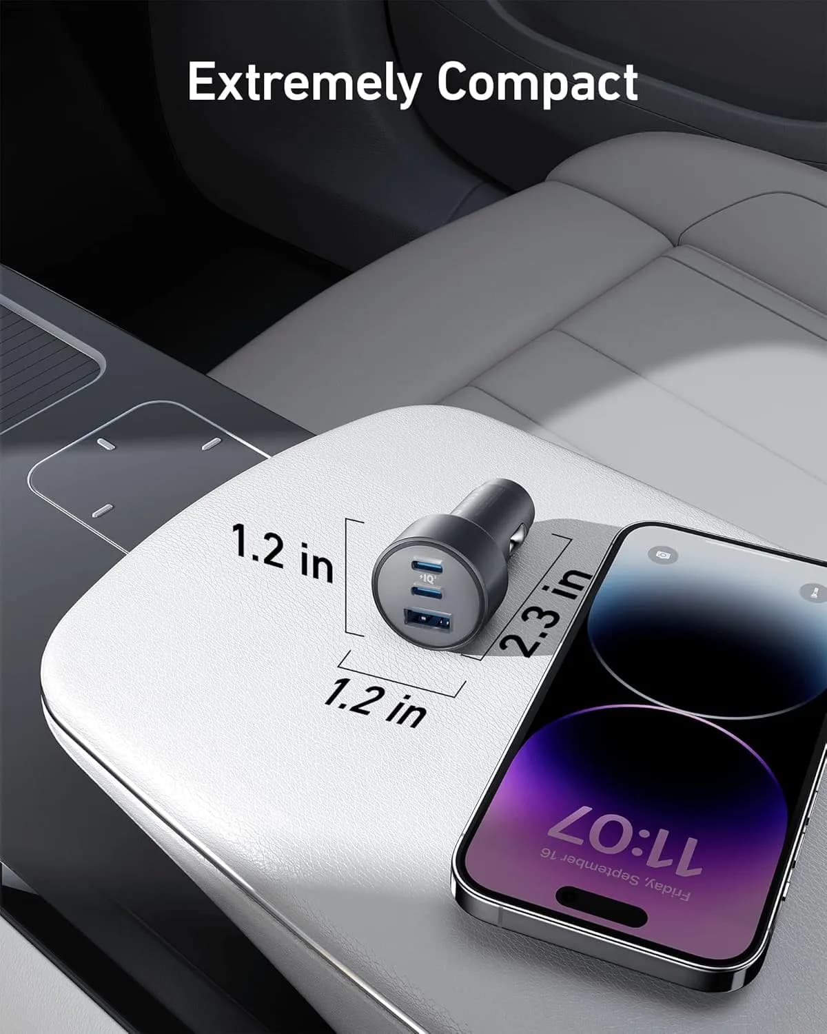 شارژر فندکی 67 وات انکر Anker 535 USB-C Car Charger 67W With USB C Cable B2731 به همراه کابل USB C — تصویر ۶