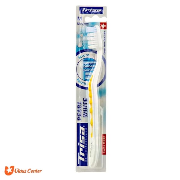 مسواک Trisa با برس متوسط مدل Pearl White