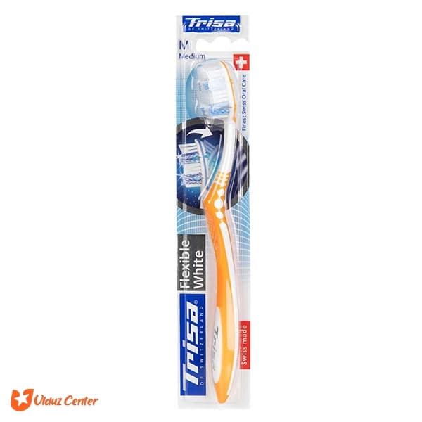 مسواک Trisa با برس متوسط مدل Flexible White