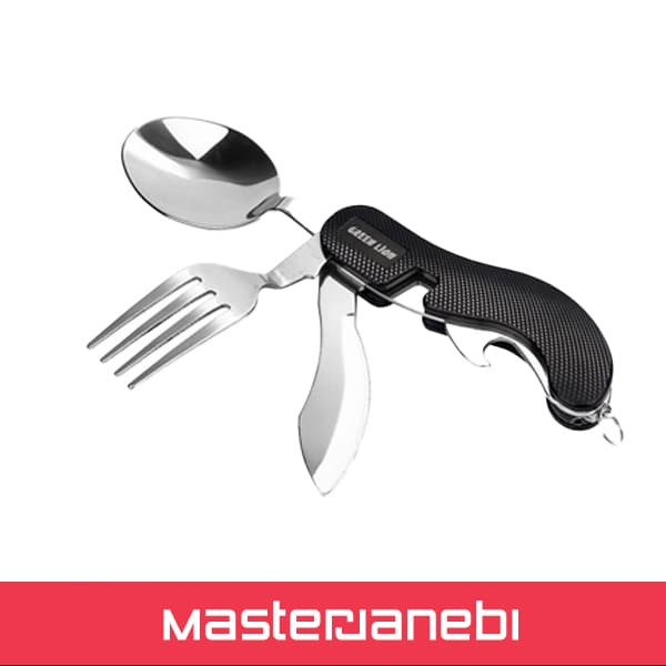 ست قاشق و چنگال مسافرتی گرین لاین Green Lion 4 in 1 Cutlery Set GN4IN1CSETBK