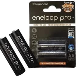باطری قلمی قابل شارژ پاناسونیک (Panasonic) مدل eneloop Pro با ظرفیت 2500 میلی آمپر ساعت بسته 2 عددی کد 6668 — تصویر ۲
