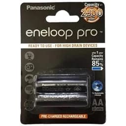 باطری قلمی قابل شارژ پاناسونیک (Panasonic) مدل eneloop Pro با ظرفیت 2500 میلی آمپر ساعت بسته 2 عددی کد 6668 — تصویر ۴