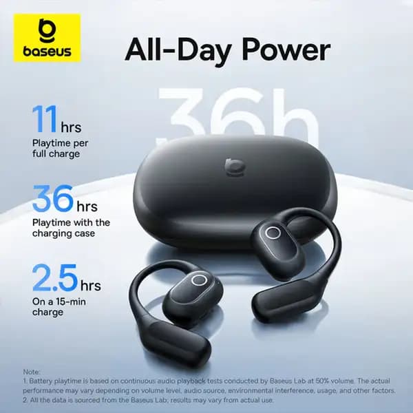 هندزفری بلوتوث القایی بیسوس Baseus Eli 2i Fit Open-Ear True Wireless Earbuds A0102604 — تصویر ۸