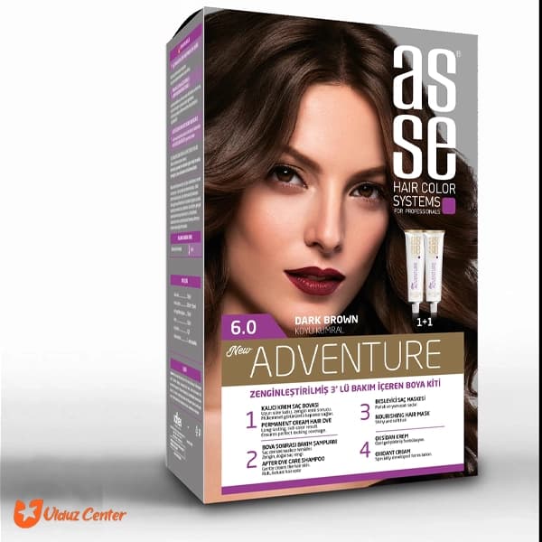 کیت رنگ موی بدون آمونیاک asse رنگ قهوه ای تیره کد 6.0