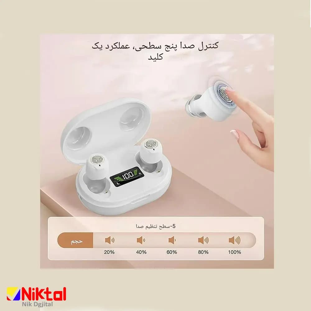 سمعک طرح ایرپاد مدل GM-TL902 | قابلیت کنترل لمسی و فناوری حذف نویز محیطی — تصویر ۳