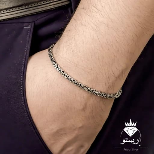 دستبند نقره مردانه کرال ترک با عیار 925 به طول 21cm