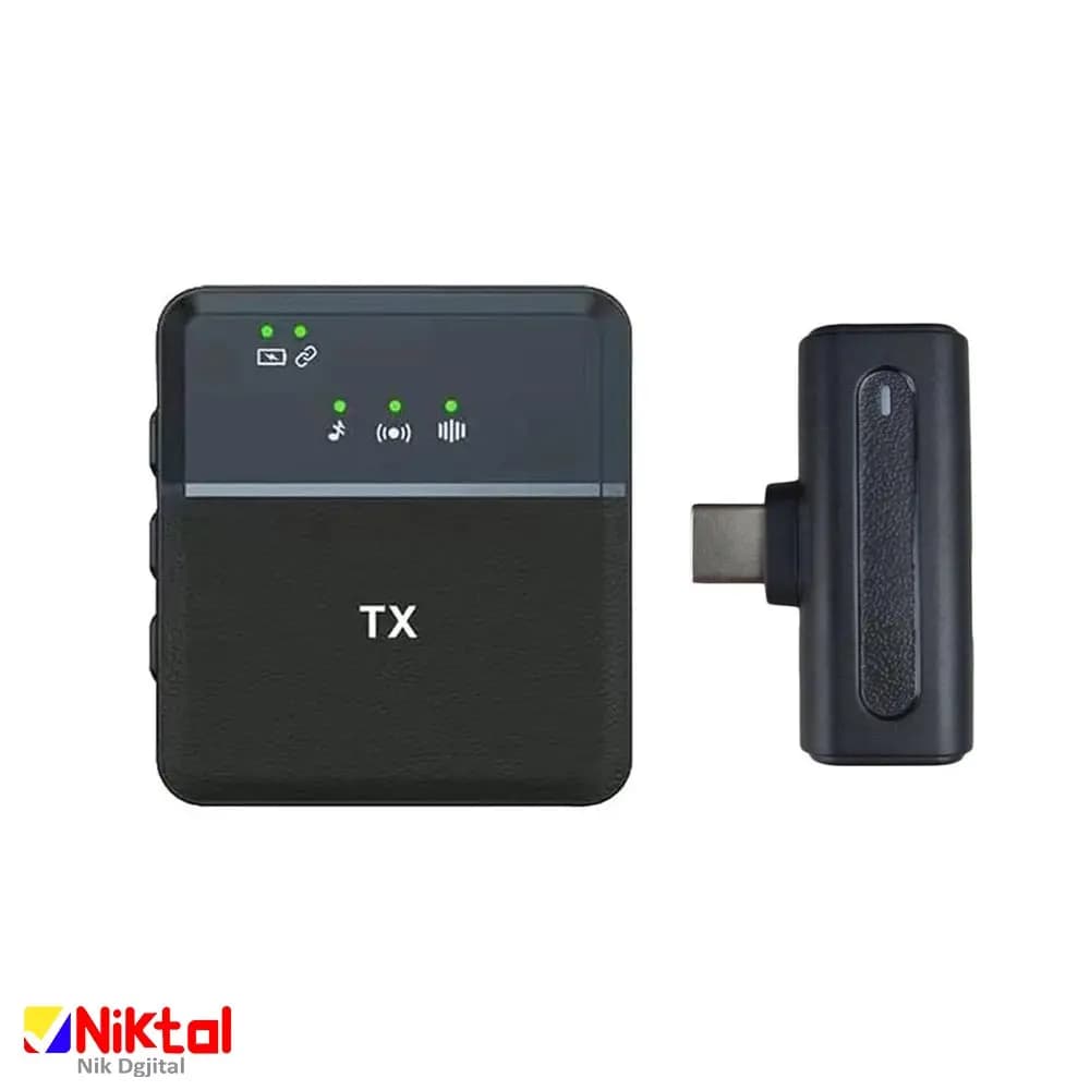 میکروفون یقه‌ای بی‌سیم تکی مدل SX8 | برای آیفون | کارکرد 6 ساعت مداوم با اتصال پایدار