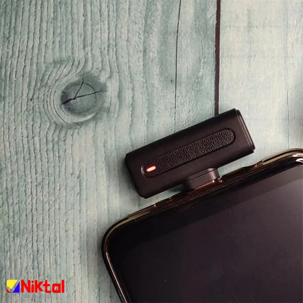 میکروفون یقه‌ای بی‌سیم تکی مدل SX8 | برای آیفون | کارکرد 6 ساعت مداوم با اتصال پایدار — تصویر ۲