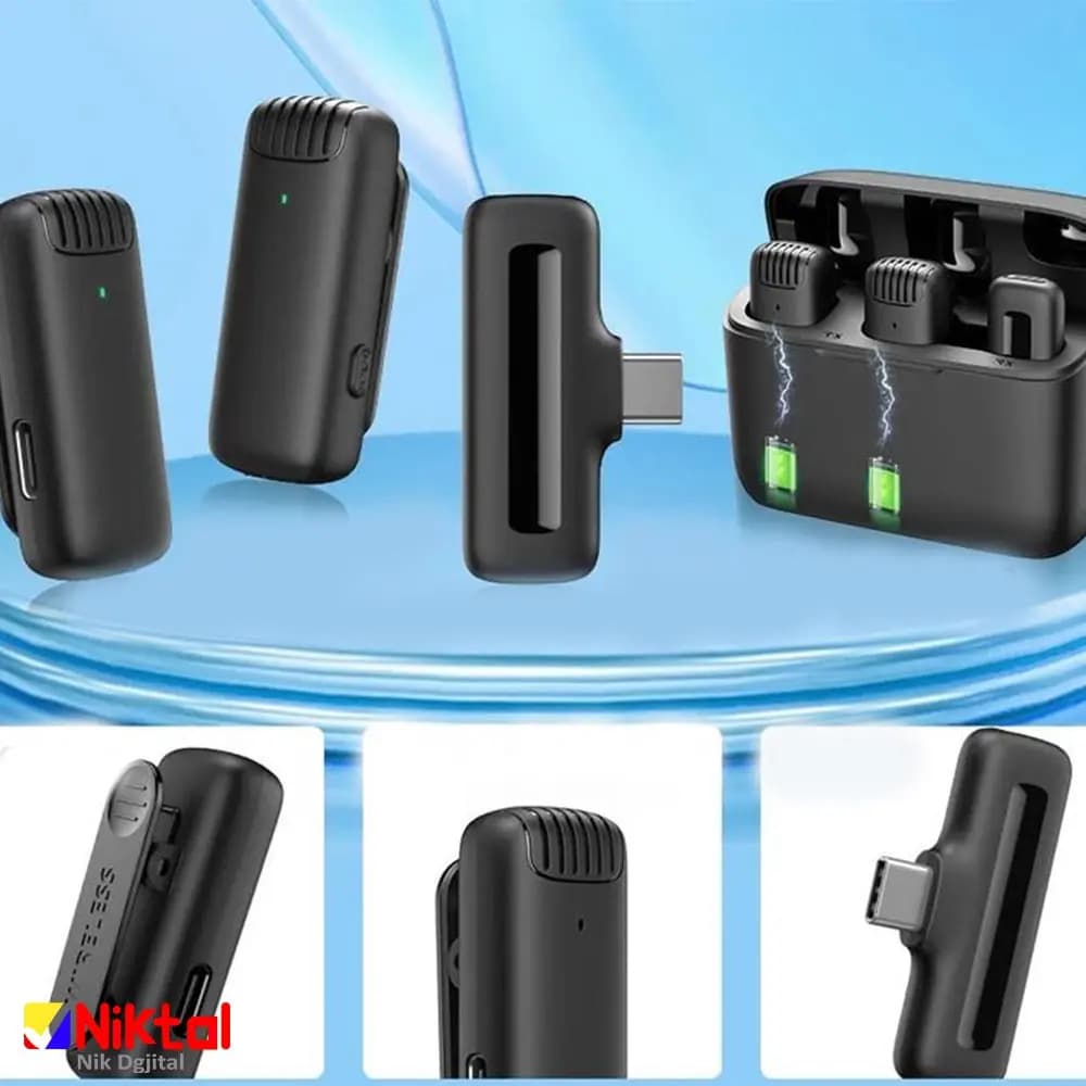 میکروفون یقهای بیسیم مدل J13 | اتصال پایدار با 6 ساعت کارکرد مداوم — تصویر ۲