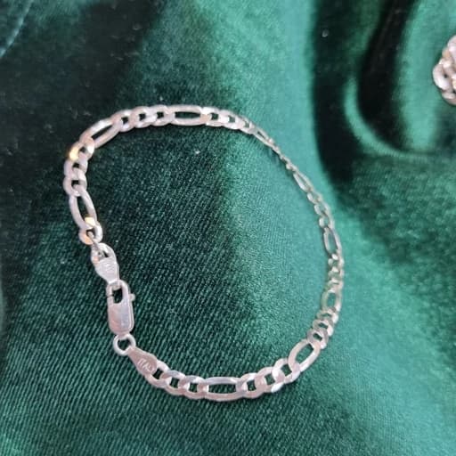 دستبند نقره مردانه شاهکار مدل فیگارو 5میل عیار 925 ساخت ایتالیا طول20cm همراه با فاکتور