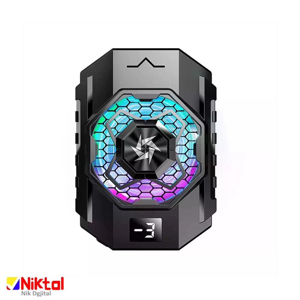 فن خنک کننده گوشی مدل SL-31 | اتصال گیره ای و خنک کننده رادیاتوری | نمایشگر LED و نورپردازی آبی