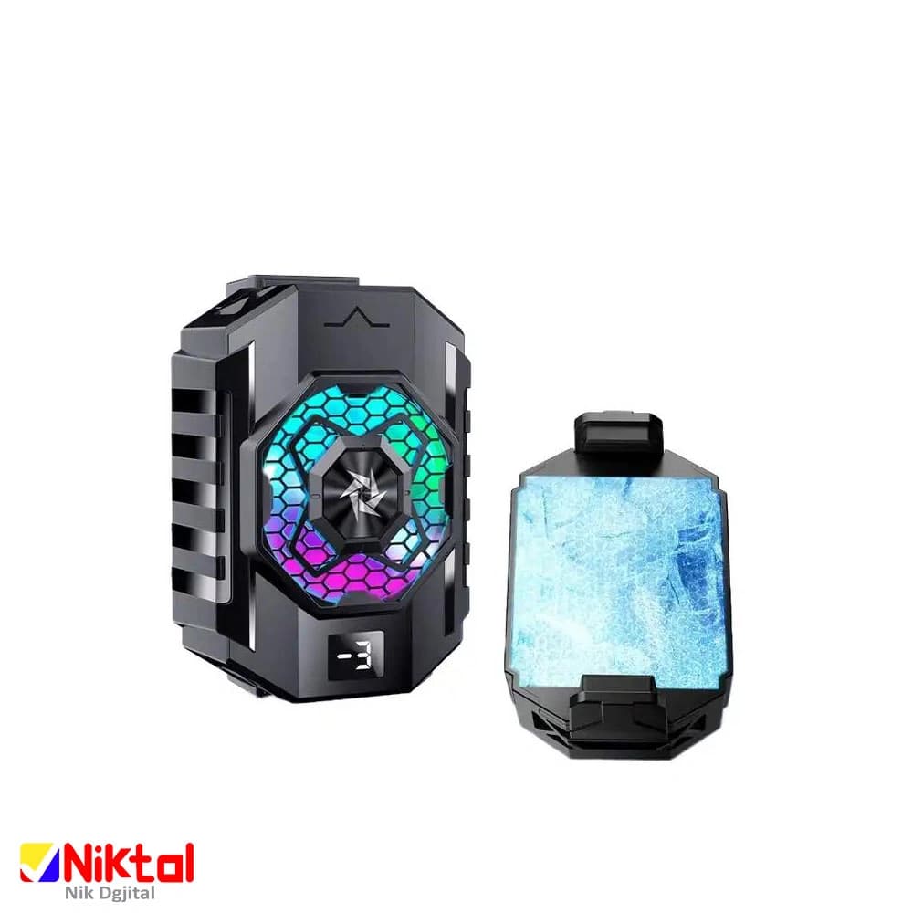 فن خنک کننده گوشی مدل SL-31 | اتصال گیره ای و خنک کننده رادیاتوری | نمایشگر LED و نورپردازی آبی — تصویر ۳