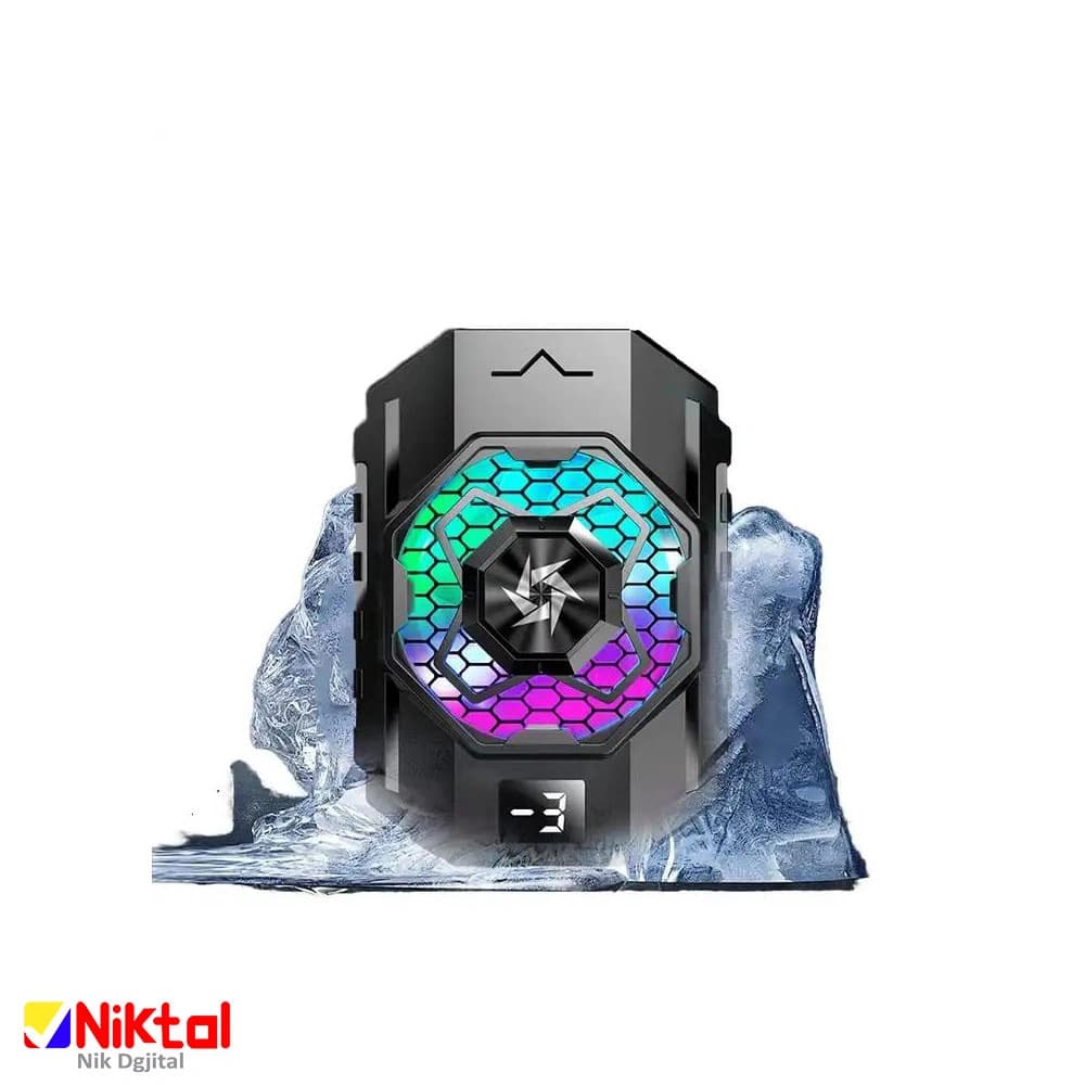 فن خنک کننده گوشی مدل SL-31 | اتصال گیره ای و خنک کننده رادیاتوری | نمایشگر LED و نورپردازی آبی — تصویر ۲