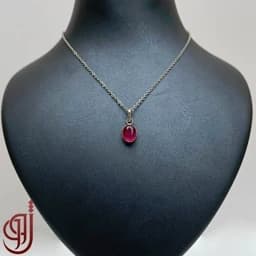 گردنبند نقره زنانه ژوو مدل آذرخش ، پلاک سنگ عقیق قرمز اصل معدنی دستساز (همراه زنجیر هدیه و بسته بندی لوکس کادویی) — تصویر ۲