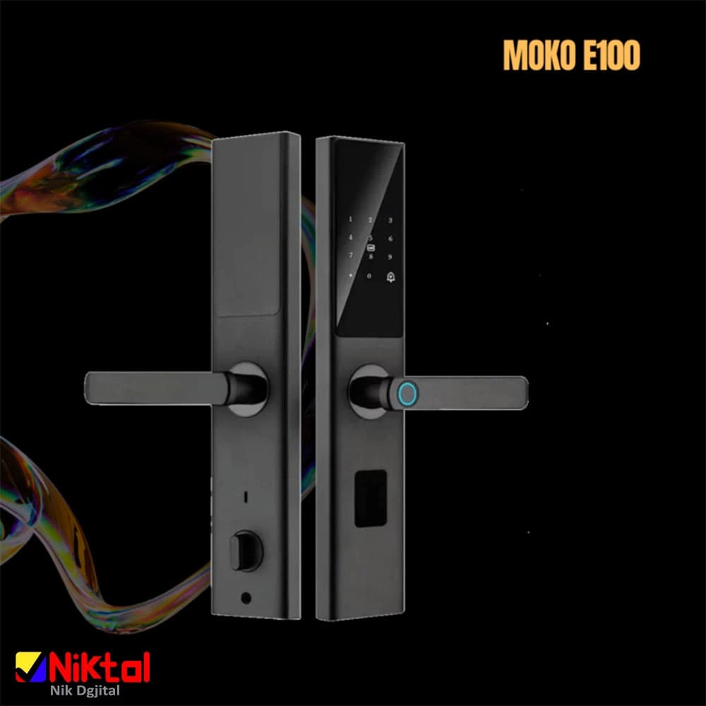 دستگیره و قفل هوشمند دیجیتال MOKO E100 | سیستم‌ امنیتی پیشرفته با نرم افزار تلفن همراه و اثر انگشت — تصویر ۲