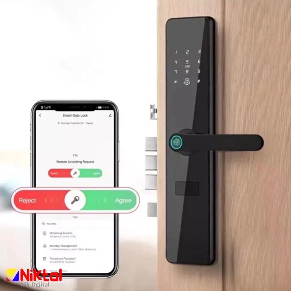 دستگیره و قفل هوشمند دیجیتال MOKO E100 | سیستم‌ امنیتی پیشرفته با نرم افزار تلفن همراه و اثر انگشت — تصویر ۸
