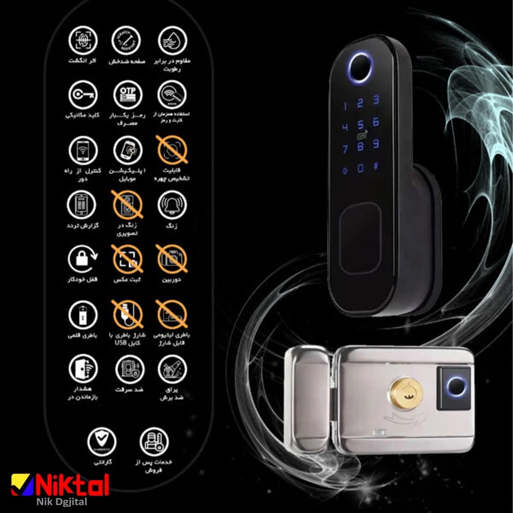 دستگیره و قفل هوشمند دیجیتال MOKO R50 | سیستم هوشمند اثر انگشت — تصویر ۲