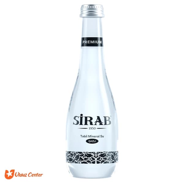 آب معدنی و گاز دار سیراب پرمیوم شیشه ای Sirab حجم 330 میلی