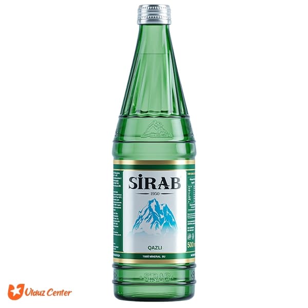 آب معدنی و گاز دار سیراب شیشه ای Sirab حجم 500 میلی