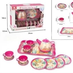اسباب بازی دخترانه ست چای خوری فلزی 14 تکه مدل aozi toysجدید — تصویر ۲