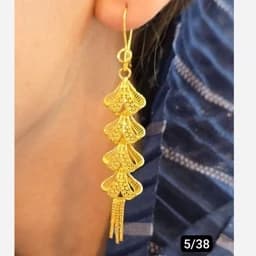 گوشواره نقره باروکش اب طلا. 7 — تصویر ۲