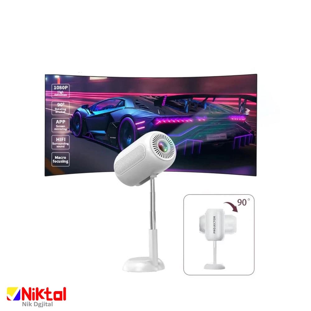 ویدئو پروژکتور TS_6 – اندروید 11، تصویر 100 اینچی، کیفیت 1080 4k full hd — تصویر ۴