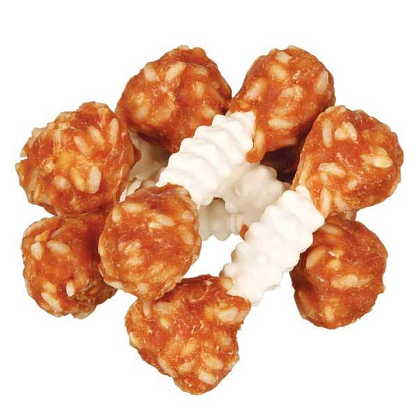 تشویقی دنتال سگ مدل دمبلی با طعم مرغ و برنج 6 عددی تریکسی (trixie) — تصویر ۲