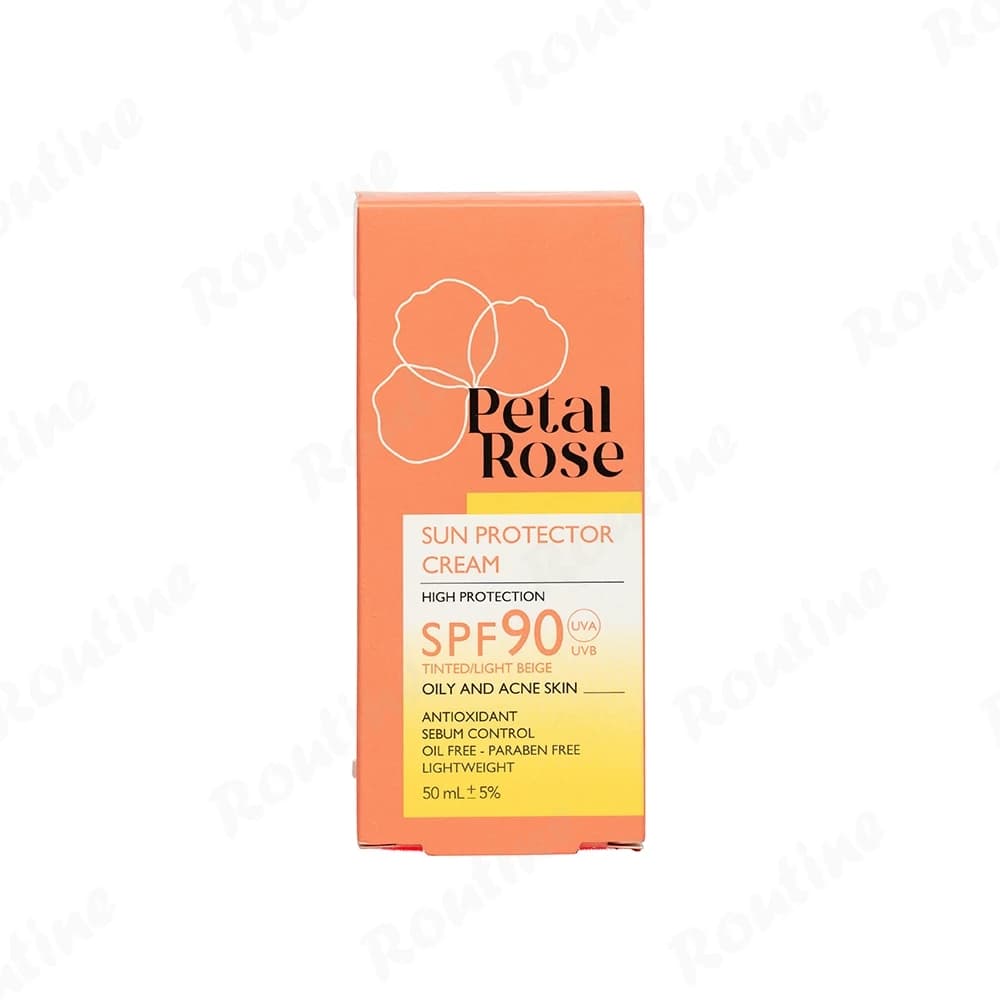 کرم ضد آفتاب رنگی پتال رز مناسب پوست چرب SPF90 (بژ روشن) — تصویر ۳