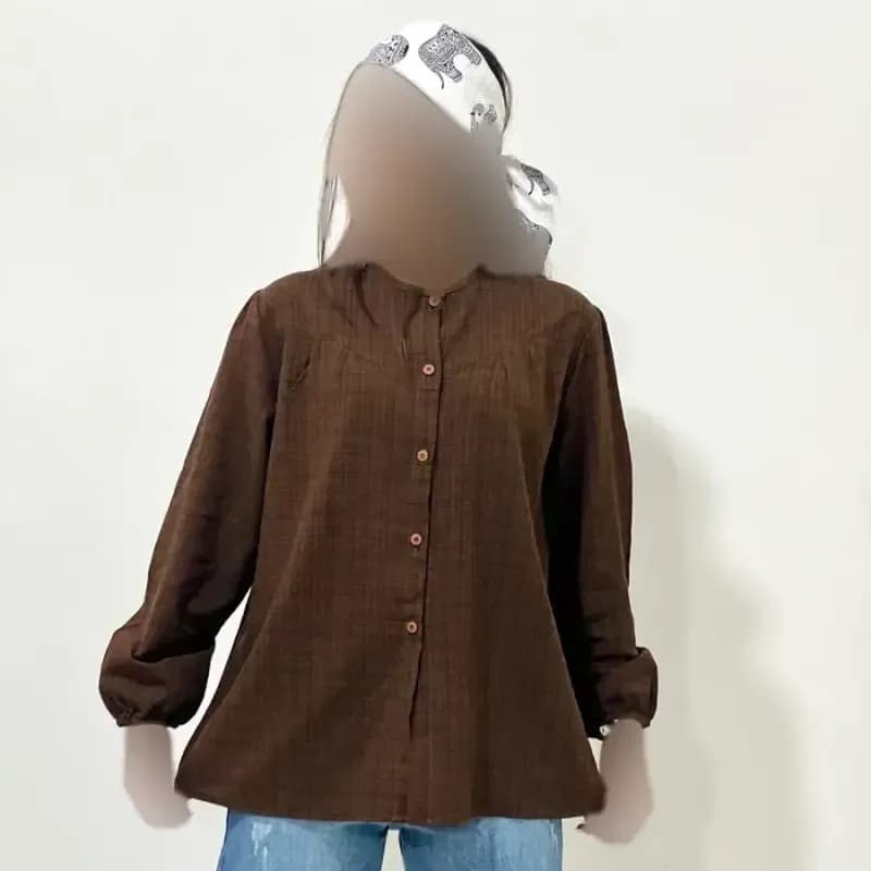 شومیز لینن مجلسی زنانه قد 69 سانت دورسینه 120 سانت آستین 58 سانت کد 1333 — تصویر ۸