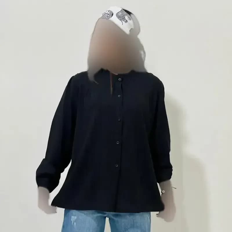 شومیز لینن مجلسی زنانه قد 69 سانت دورسینه 120 سانت آستین 58 سانت کد 1333 — تصویر ۱۲