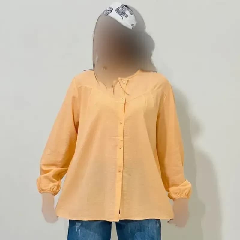 شومیز لینن مجلسی زنانه قد 69 سانت دورسینه 120 سانت آستین 58 سانت کد 1333 — تصویر ۱۰