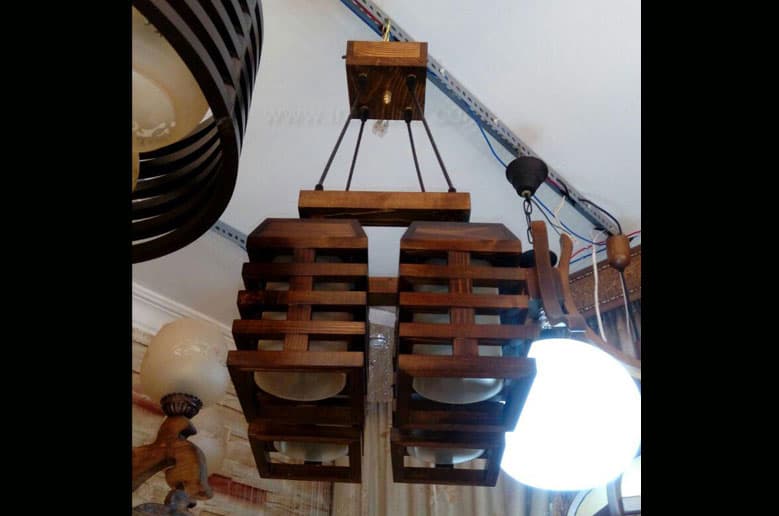 لوستر آویز چوبی 8423 چهار شعله — تصویر ۵