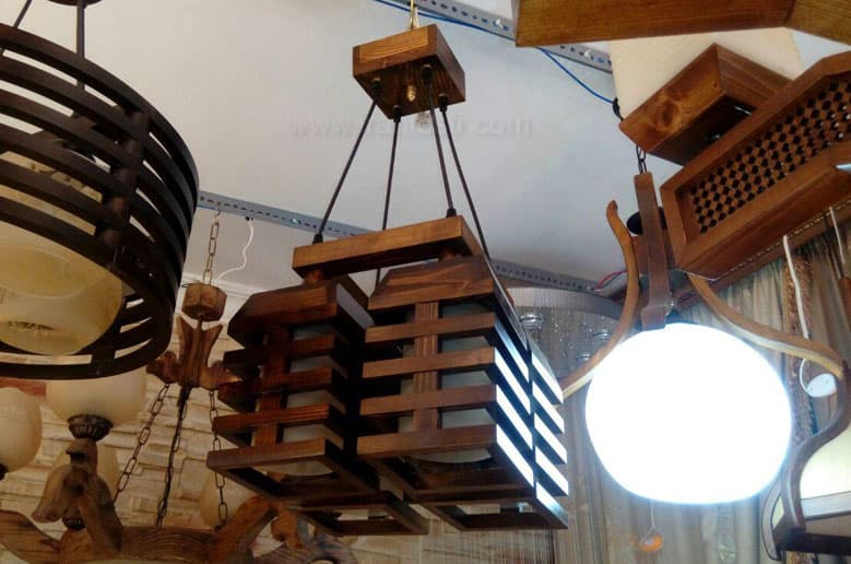 لوستر آویز چوبی 8423 چهار شعله — تصویر ۴