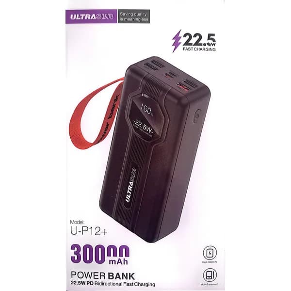 پاور بانک اولتراسور مدل +U-P12 ظرفیت 30000 میلی آمپر ساعت 22.5 وات — تصویر ۲