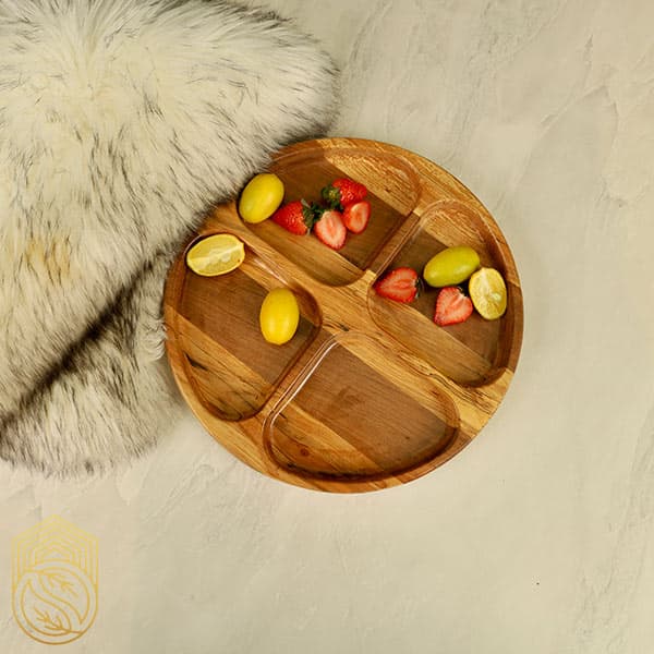 ظرف سرو و پذیرایی (اردوخوری) 4 خانه دایره ای کد sh49 — تصویر ۴