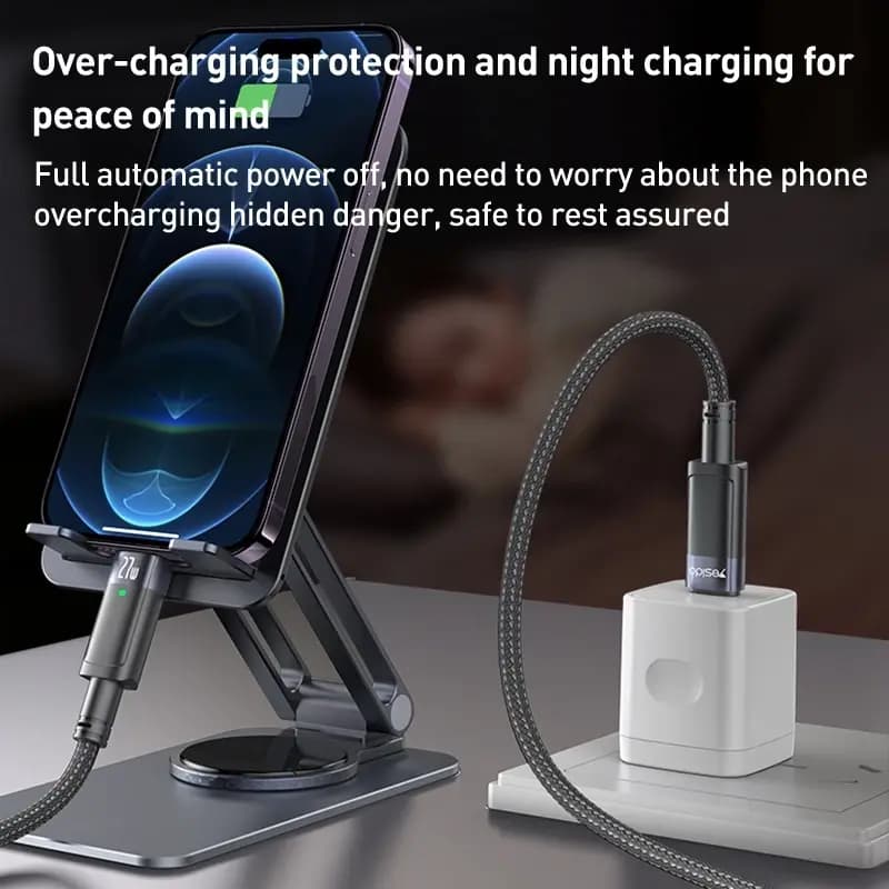 کابل تایپ سی به آیفون یسیدو مدل YESIDO CA159 AUTO POWER OFF — تصویر ۱۲