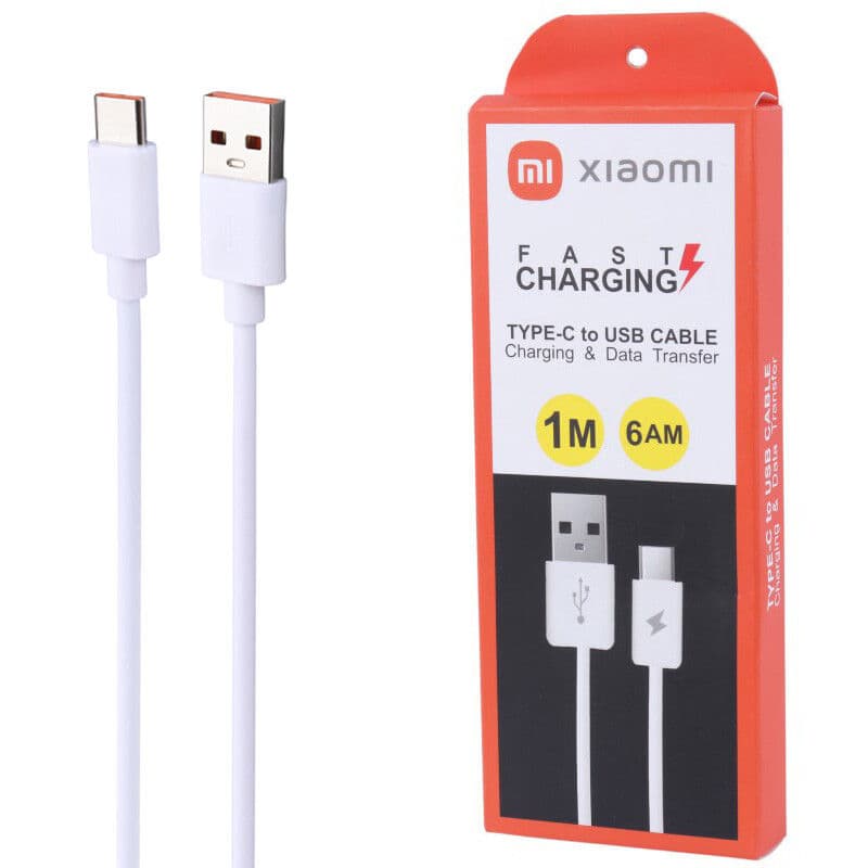 کابل تایپ سی فست شارژ 6 آمپر شیائومی به طول 1 متر کد 9509