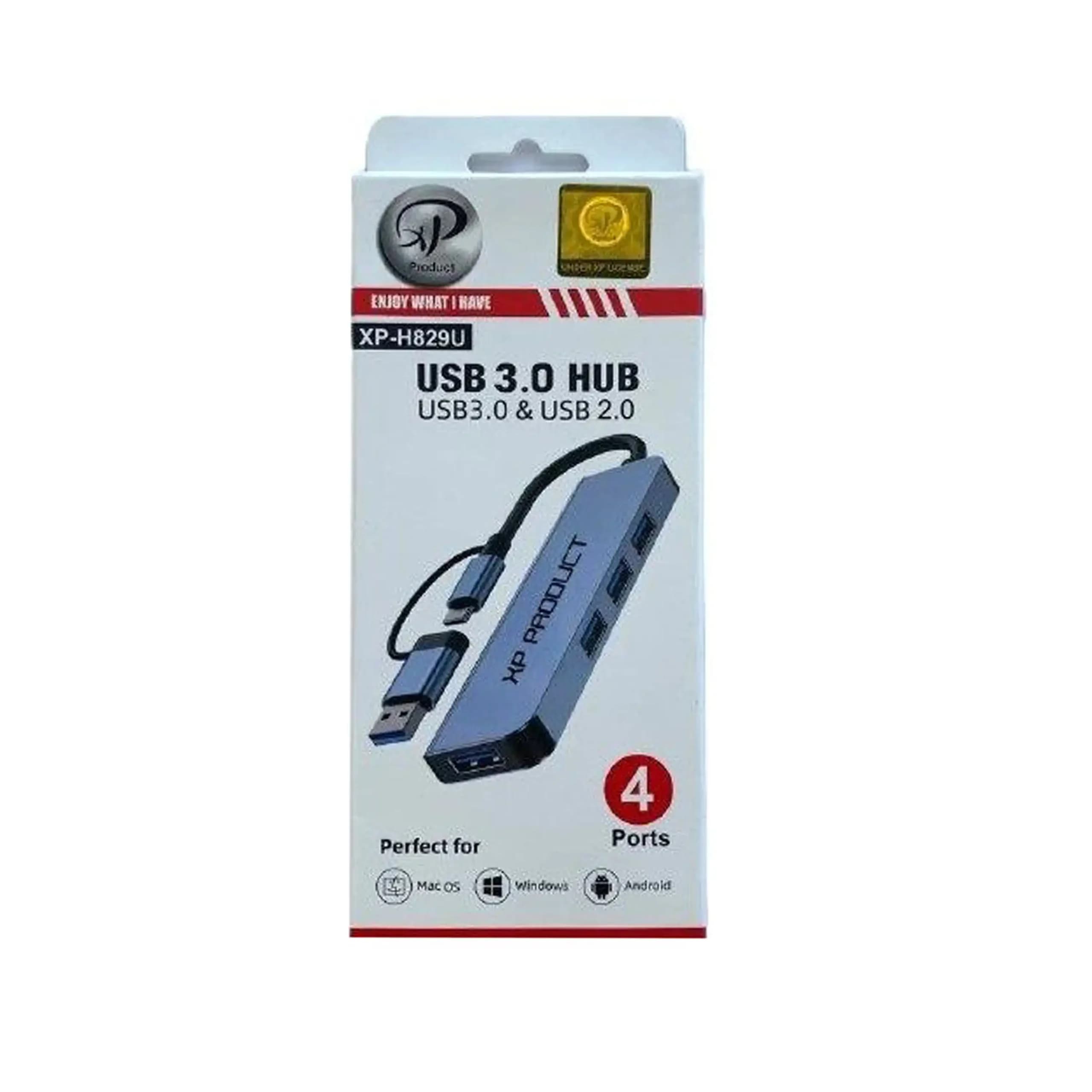 هاب 4 پورت USB3.0 و USB2.0 ایکس پی مدل XP-H829U کد 9613 — تصویر ۵