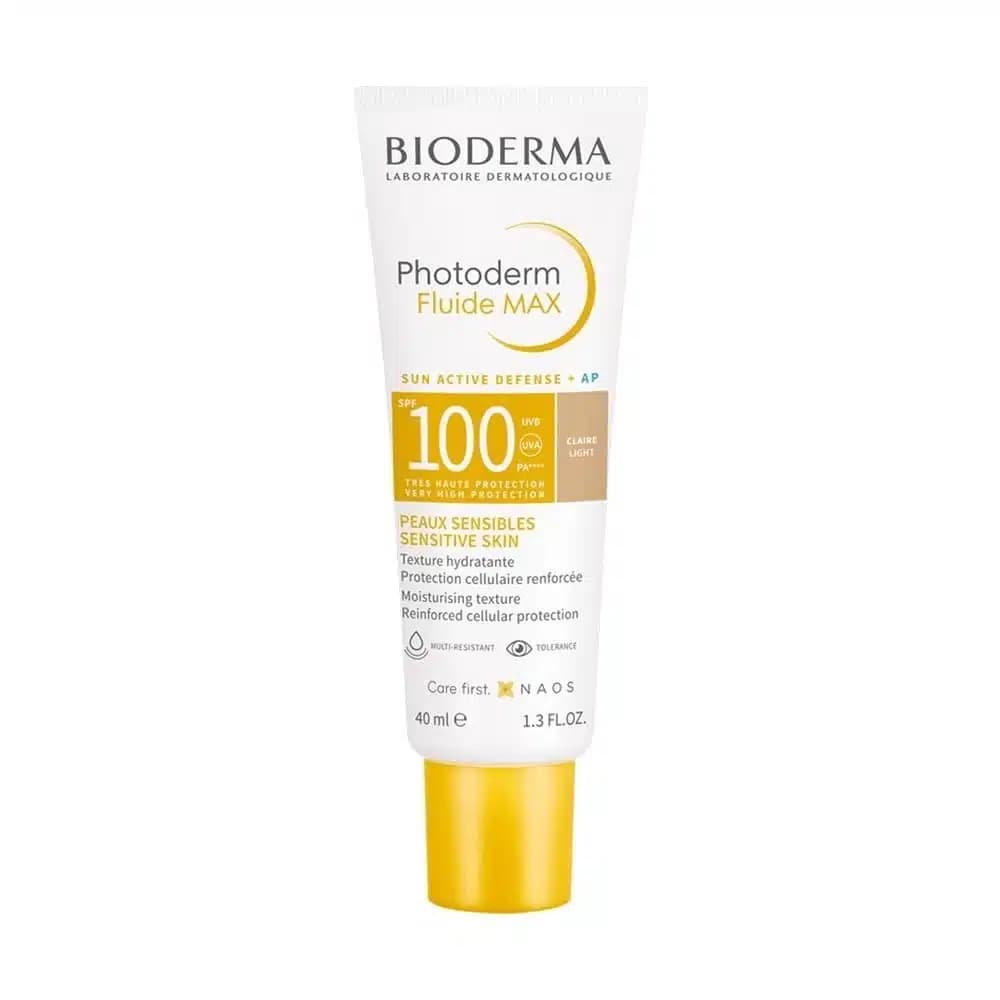فلوئید ضد آفتاب رنگی بایودرما مدل Photoderm Max با SPF100 رنگ Light حجم 40 میل