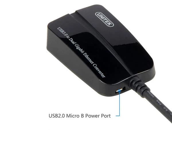 مبدل USB 3.0 به Gigabit Ethernet دوتایی یونیتک مدل Y-3463 کد 9654 — تصویر ۳