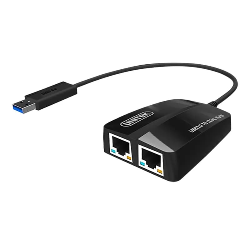 مبدل USB 3.0 به Gigabit Ethernet دوتایی یونیتک مدل Y-3463 کد 9654