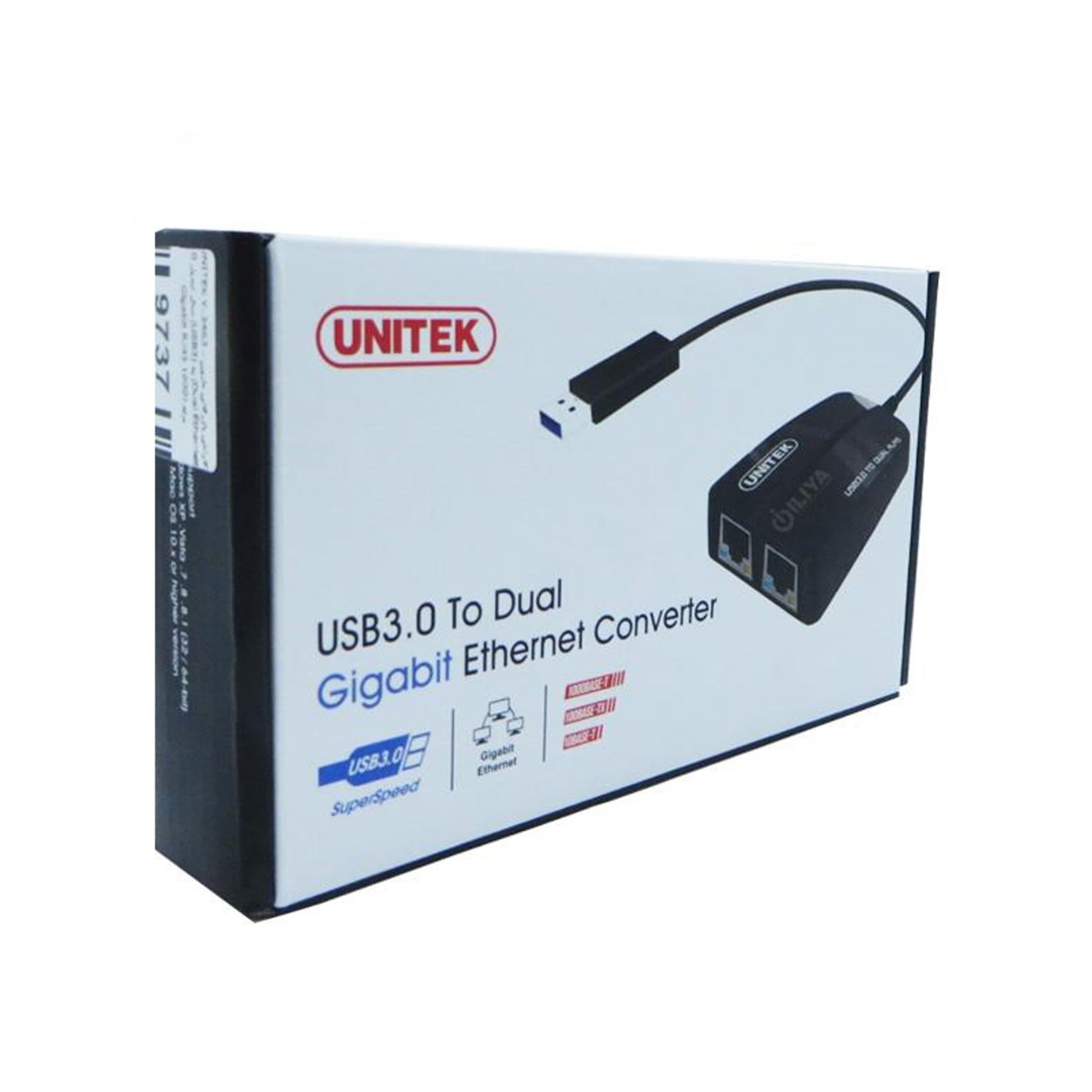مبدل USB 3.0 به Gigabit Ethernet دوتایی یونیتک مدل Y-3463 کد 9654 — تصویر ۵