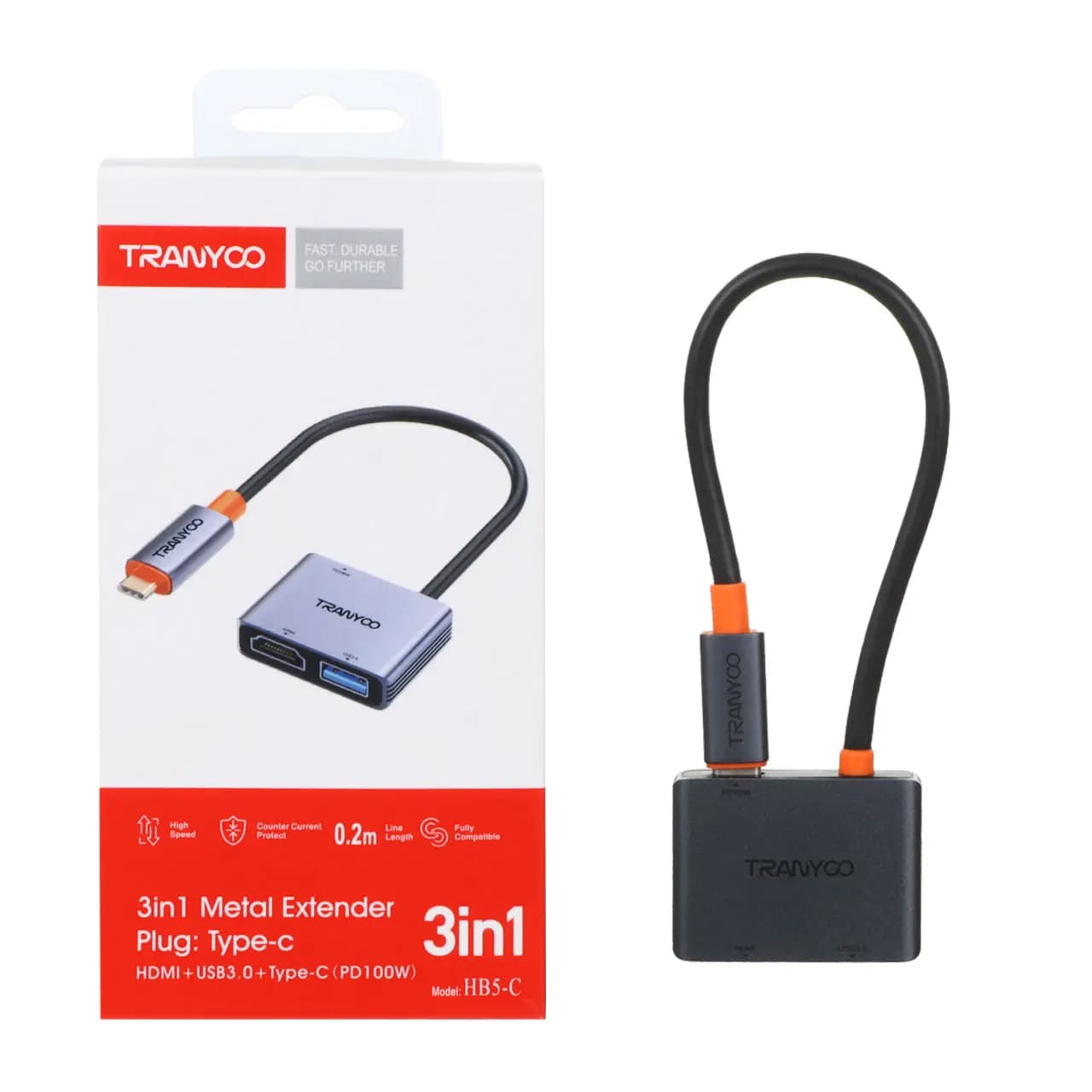 هاب 3 پورت Type-C ترانیو مدل HB5-C کد 9732