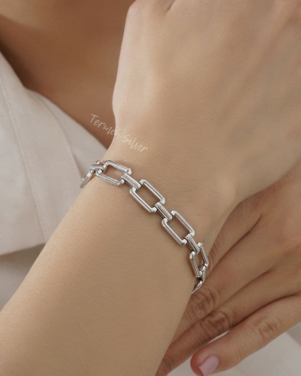 دستبند نقره رولکسی DT 1147